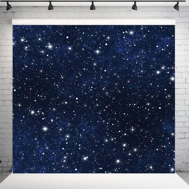 Sensfun 8X8ft Night Starry Sky Photography Backdrop Shiny Galaxy Stars Wedding Photo Studio Booth Background Outer Space Kids Birthday Baby Shower Party Decoration Banner w-1025 - Image 3